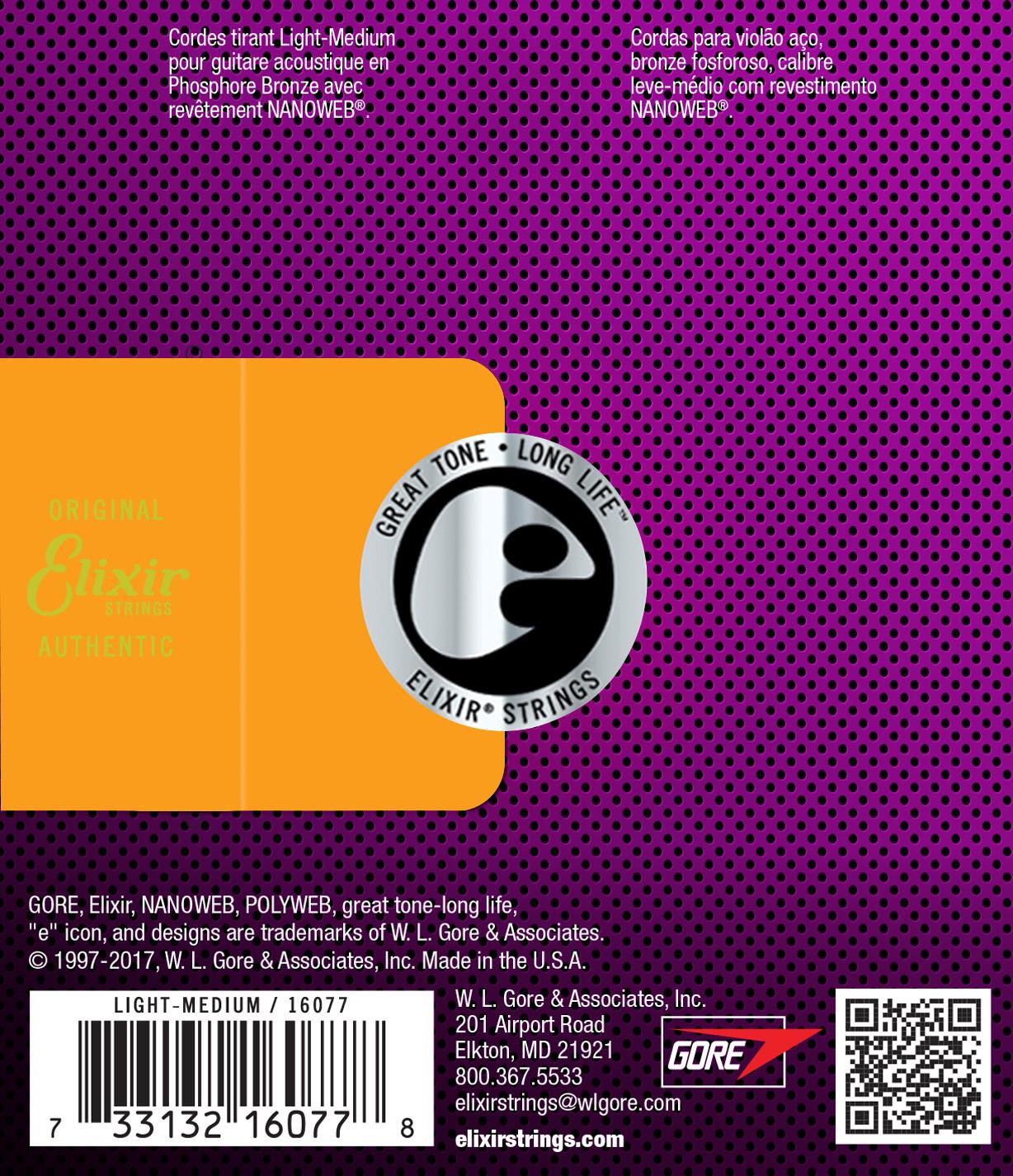 Elixir 16077 Phosphor Bronze Nanoweb Light 12-56 - Afbeelding 2